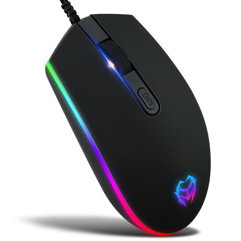 Colorful Crystal Luminous Wired Keyboard Mouse Set Apple Colorful Gamming Mouse and Keyboard