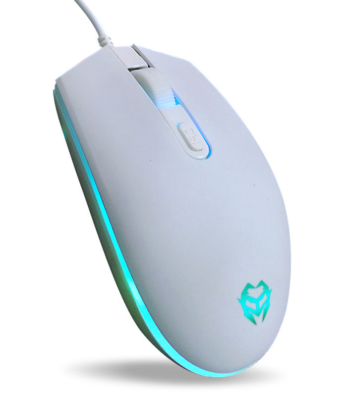 Colorful Crystal Luminous Wired Keyboard Mouse Set Apple Colorful Gamming Mouse and Keyboard