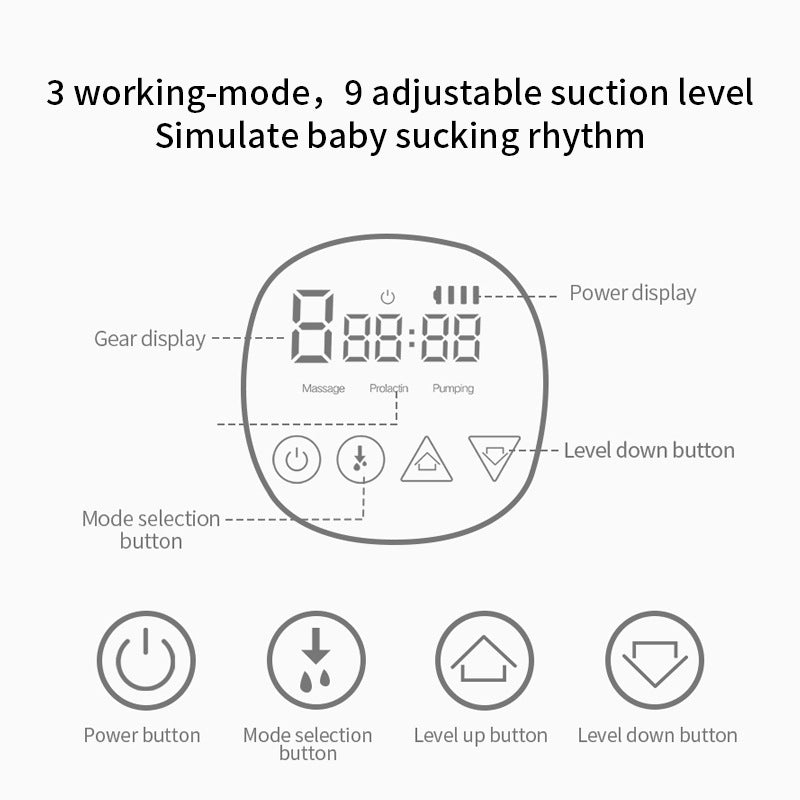 Wearable Electric Breast Pumps Hands-Free Breastfeeding Pump BPA Free Nursing Double Breast Milk Pumps with 5 Modes & Touch Panel LED Display