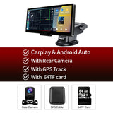 OBDPEAK T20 10.26" Dash Cam 2.5K Rearview Camera Carplay & Android Auto Smart Player  GPS Navigation Car DVR FM Mirror Monitor
