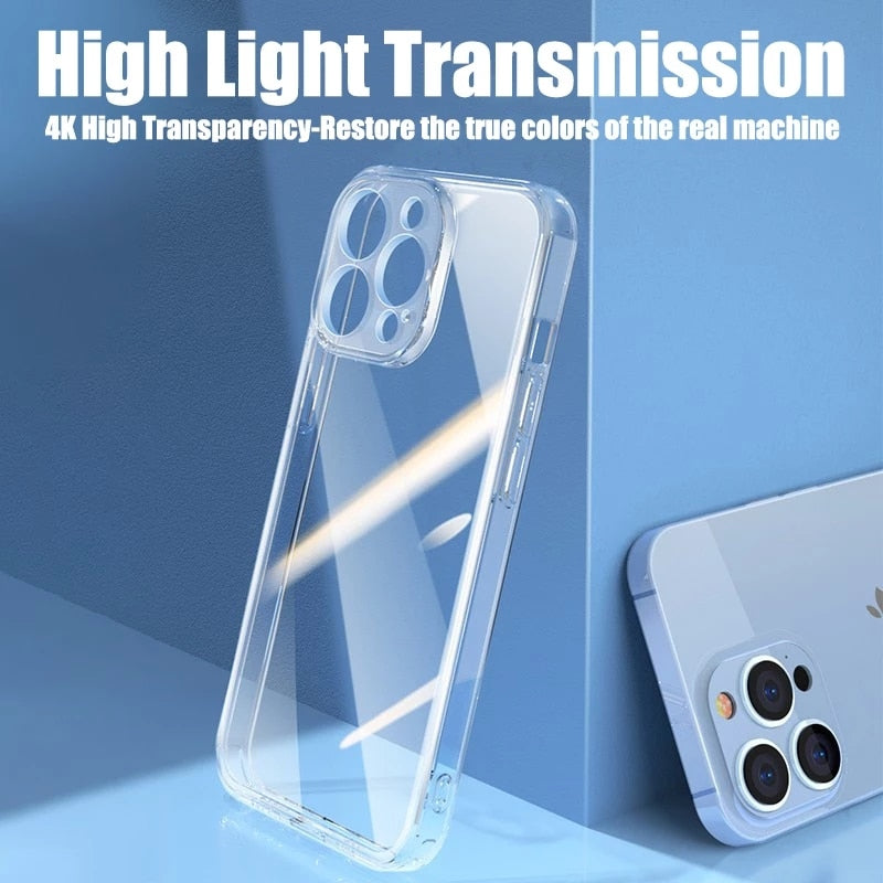 Clear Phone Case For iPhone 12 13 Pro Max Mini Case Silicone Soft Cover For iPhone 11 14 Pro XS Max XR X 8 7 6s Plus Back Cover