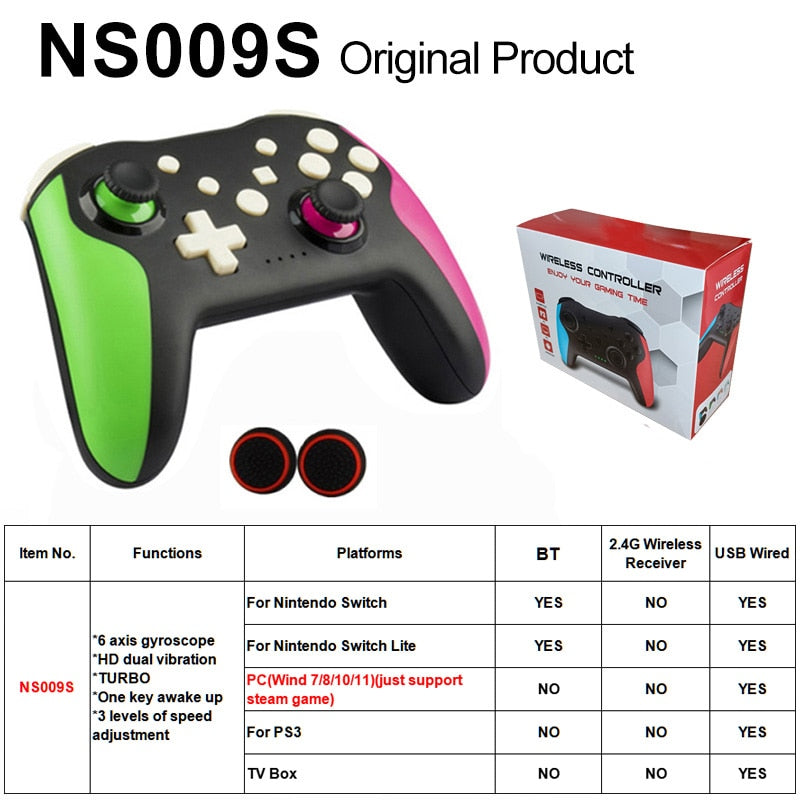 Original Wireless Controller BT For Nintendo Switch Pro PC PS3 Joystick Gamepad NFC Professional Lag-Free Gamepad