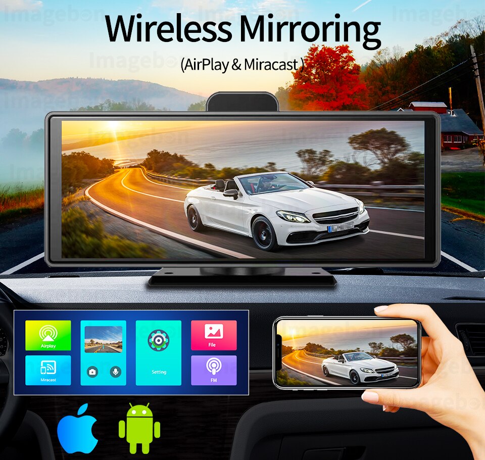 4K Dash Cam ADAS Wireless CarPlay Android Auto Car DVR 5G WiFi GPS Navigation Rearview Camera Dashboard Video Recorder