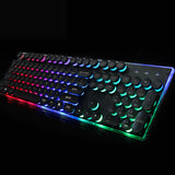 Colorful Crystal Luminous Wired Keyboard Mouse Set Apple Colorful Gamming Mouse and Keyboard