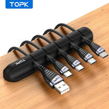 Cable Organizer Silicone USB Cable Winder Desktop Tidy Management Clips Cable Holder for Mouse Headphone Wire Organizer